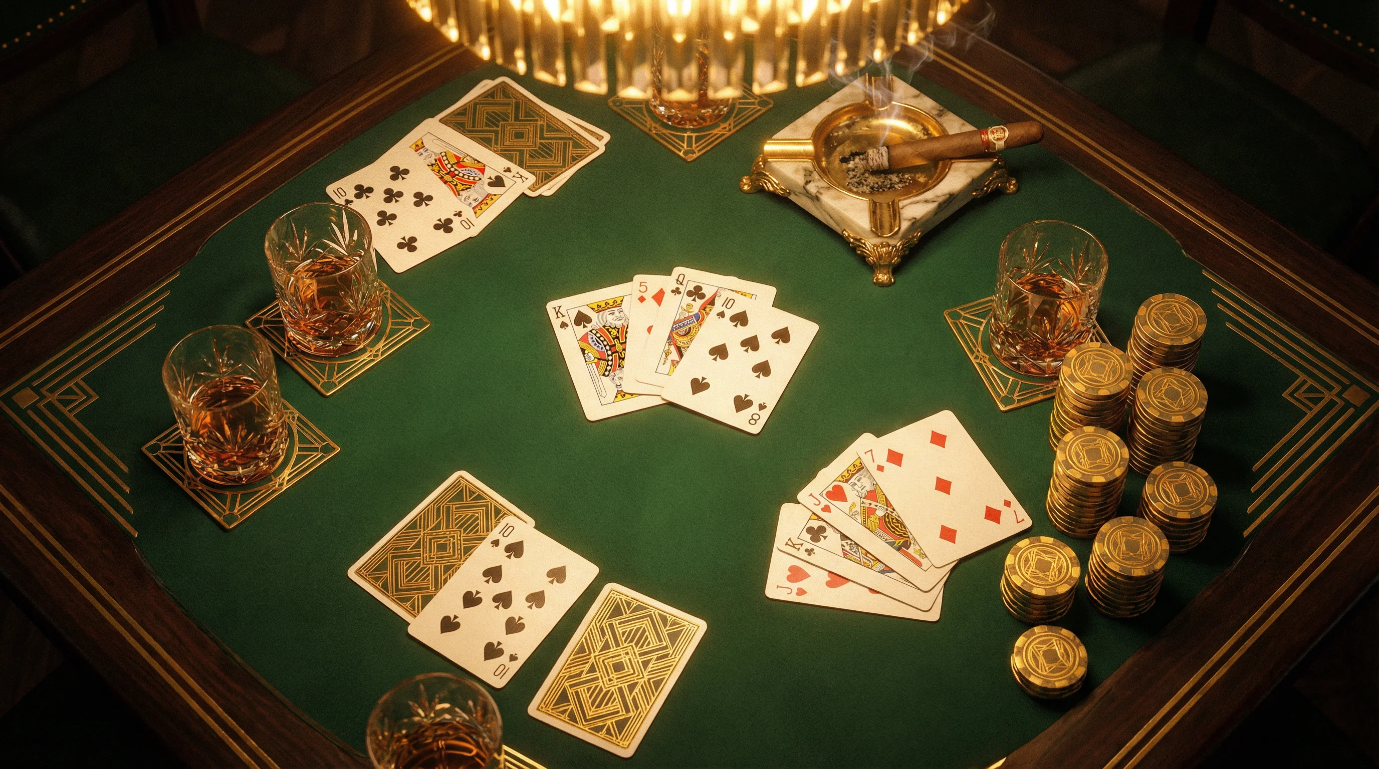 1920年代Art Deco风格炸金花牌桌 - 体验 慕星棋牌 的经典魅力